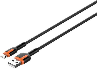Kabllo USB në micro USB LDNIO LS532, 2 metra, 2.4A, gri me portokalli