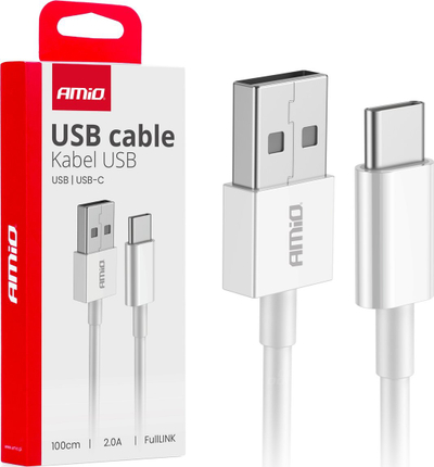 Kabllo karikimi USB AMiO 03893, 1m, e bardhë