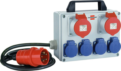 Panel për rrymën Brennenstuhl BKV 2/4 T, 6 dalje AC, IP44, i zi