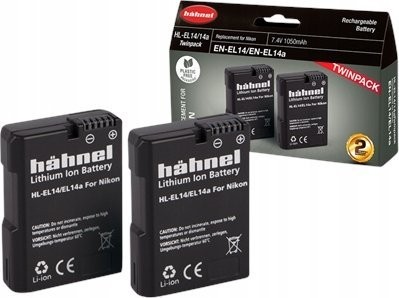 Bateri për kamer Hahnel HL-EL14 EL14a Twin Pack, në vend të Nikon EN-EL14, 1050mAh, 7.4V