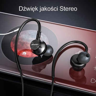 Kufje stereo Awei L3, kabllo 3.5mm, të zeza