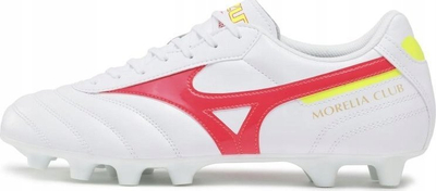 Këpucë futbolli Mizuno Morelia Neo IV Pro FG, K Leather, për fusha natyrale, të bardha me të kuqe