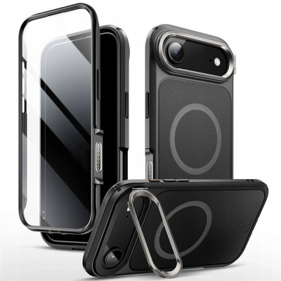 Mbulesë telefoni Supcase Ares Flip Mag MagSafe, për iPhone 17 Air, me stand, e zezë