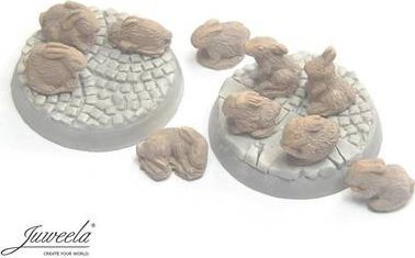 Aksesor modelimi Juweela Rabbits Universal, set me figura lepurushësh, shumëngjyrësh