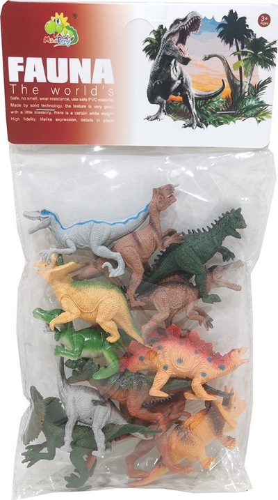Set lodrash dinosaurë Mad Ferry Fauna, 12 copë, plastikë, shumëngjyrësh