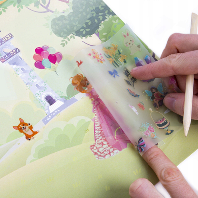 Set kreativ Derform Decalcomania Princesses, me sfonda dhe ngjitëse transferuese