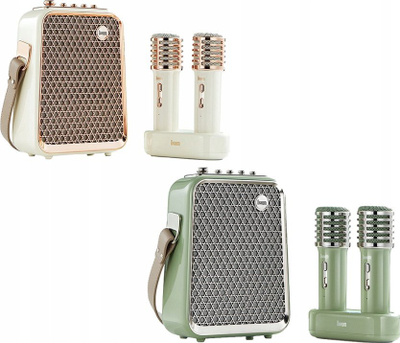 Altoparlant portativ Divoom Songbird HQ, Bluetooth, me dy mikrofona karaoke, jeshil