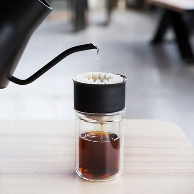 Set pour-over kafeje Fellow Stagg XF, dripper çeliku inox, gotë xhami me dy shtresa, transparent