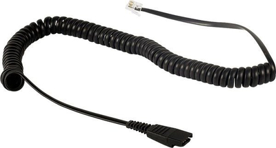 Kabllo lidhëse HP Poly Bottom Cord U10P S19, spiralë, për kufje H Series, e zezë