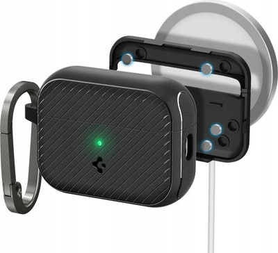 Kapak mbrojtës Spigen Mag Armor për AirPods Pro 2, MagSafe, i zi