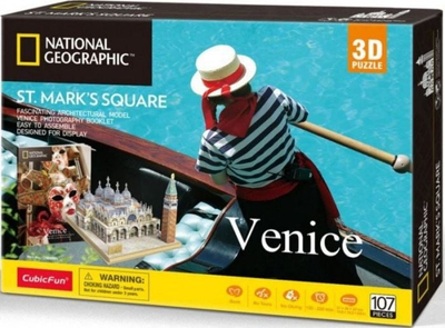 Puzzle 3D National Geographic Venice DS0980H, 107 copa, model për zbukurim, shumëngjyrësh