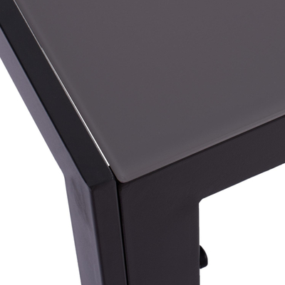 Tavolinë metalike + xham 150×90×75 cm,"HM5767.01", gri