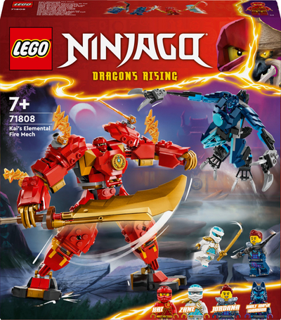 Lodër LEGO Ninjago Kai Fire Element Mech 71808, set ndërtimi, për fëmijë 7+