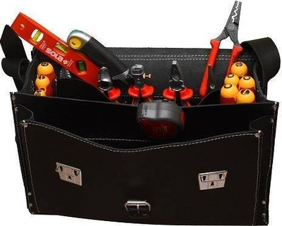 Çantë veglash NWS Tool Bag N-158, lëkurë, profesionale, kafe