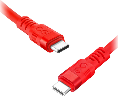 Kabllo USB C në USB C eXc WHIPPY Pro, 0.9m, 100W, e kuqe neon
