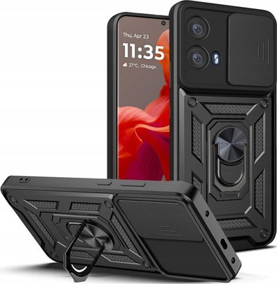 Kapak telefoni Tech-Protect Camshield Pro për Motorola Moto G85 5G, me unazë, i zi