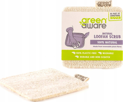 Sfungjer enësh GreenAware Compostable Rough Dish Sponge, 10 x 9.5 cm, i kompostueshëm, natyral