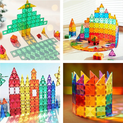 Blloqe magnetike Mideer Colorful Magnetic Tiles, set me 20 copa, shumëngjyrëshe