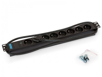 Дистрибутивен панел Triton 1U, 8x 220V, кабел 2 m, црн