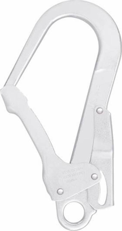 Karabinë sigurie Kratos Scaffold Hook, çelik i farkëtuar, hapje 50.8mm, ngjyrë argjendi