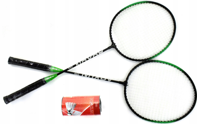 Set badminton për kalamoj, 2 raketa alumini, 2 flutura, shumëngjyrësh