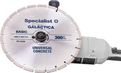 Disk diamanti Specialist Galactica Basic, 300x10x25.4mm, për beton dhe tulla, metalik