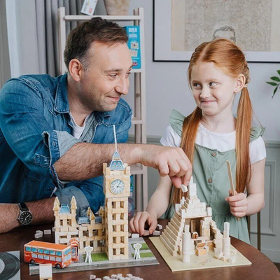 Set ndërtimi Brick Trick Tower Bridge, model Londër, tulla ndërtimi, ngjyrë natyrale