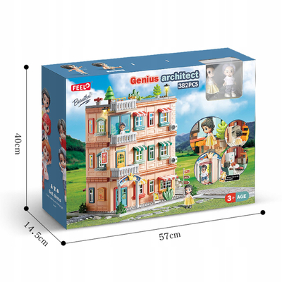 Set blloqesh ndërtimi Genius Architect Luxury Villa, 382 copa, vilë me LED, shumëngjyrëshe