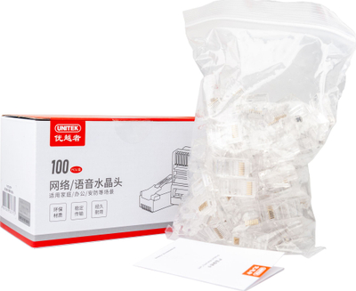 Fishe rrjeti Unitek Modular Plug RJ45 Cat 5e Y-OT18TP, 100 copa, transparente