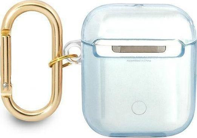 Mbështjellëse Guess Protective Case Strap Collection për AirPods, me varëse, blu
