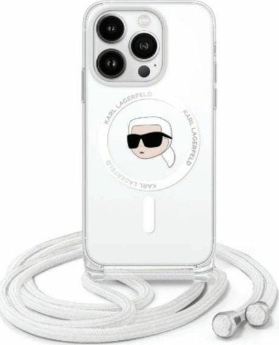 Mbulesë crossbody Karl Lagerfeld KLHMP16LHCKHNT, MagSafe, për iPhone 16 Pro 6.3", transparente