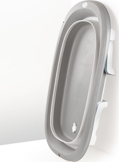 Vaskë palosëse për bebe Dolu Baby Bathtub, plastikë e sigurt, me valvul shkarkimi, gri