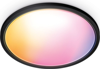 Llambë tavani LED WiZ SuperSlim, RGB Wi-Fi, 32W, 55cm, e zezë