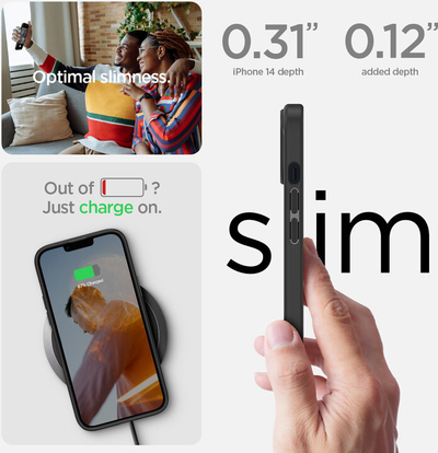 Mbrojtëse Spigen Ultra Hybrid për Apple iPhone 14, e zezë