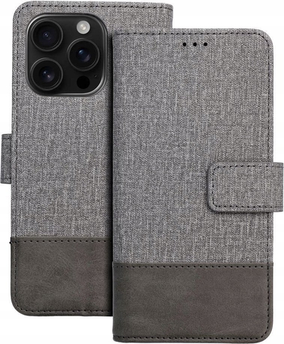 Kалено куќиште Gomma Book за iPhone 16 Pro, заштитно, сиво