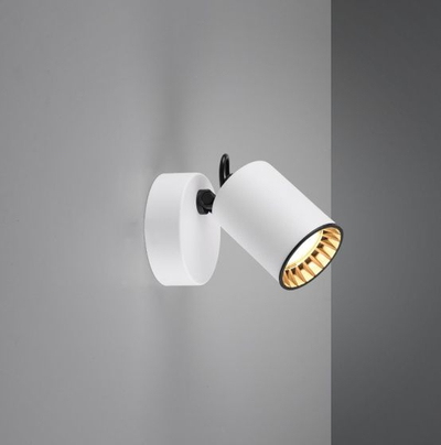 Spot muri Trio Lighting Pago, me një llampë, i bardhë
