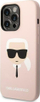 Kapak telefoni Karl Lagerfeld për iPhone 14 Pro 6.1", silikon, MagSafe, rozë e çelët