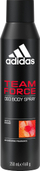 Deodorant sprej Adidas Team Force, 250ml, për burra, i zi