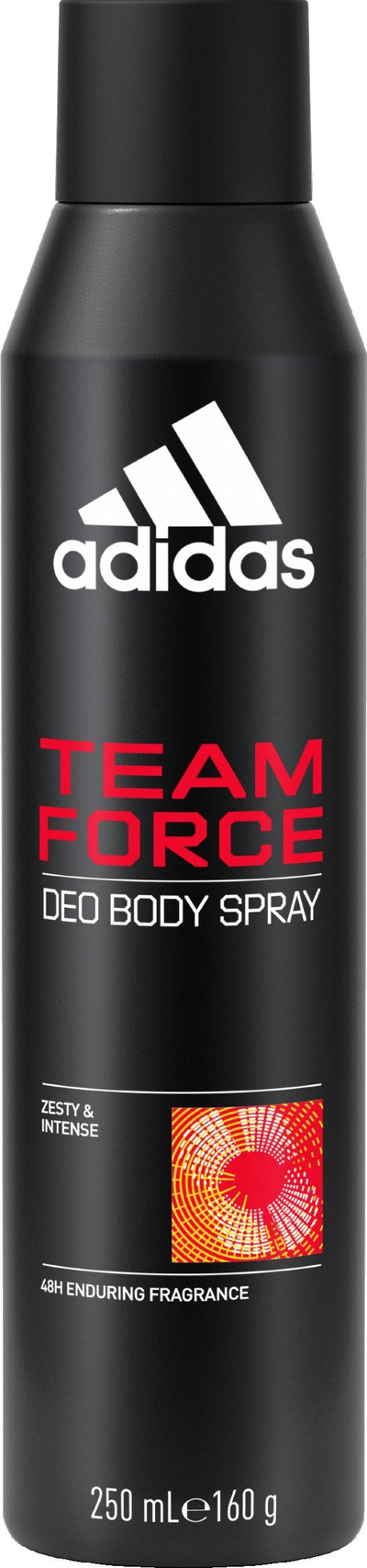 Deodorant sprej Adidas Team Force, 250ml, për burra, i zi