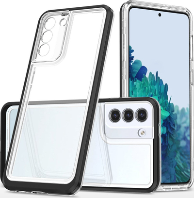 Këllëf telefoni Armor për Samsung Galaxy S23+, 3n1, i tejdukshëm, me kornizë të zezë