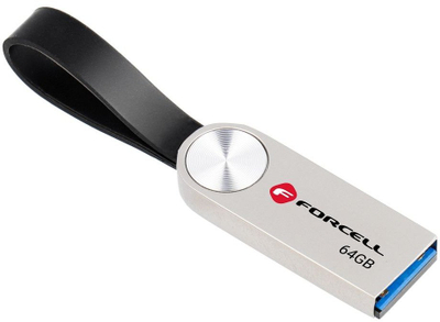 USB flash Forcell F-Data Metal 64GB, USB 3.2 Gen 1, USB A, argjent