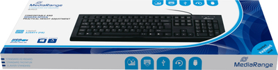 Tastierë MediaRange me kabllo, taste ultra të sheshta, layout FR, e zezë
