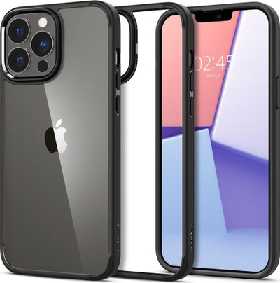 Kapak telefoni Spigen Ultra Hybrid për iPhone 13 Pro Max, mbrojtje TPU dhe polikarbonat, ngjyrë e zezë mat
