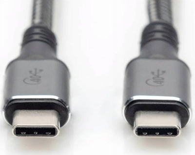 Kабел УСБ Дигитус DB-300443-010-S, УСБ-Ц во УСБ-Ц, 1 m, црн