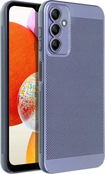 Kapak telefoni Breezy Back Case për Samsung Galaxy A14 4G 5G, plastikë, me vrima, blu