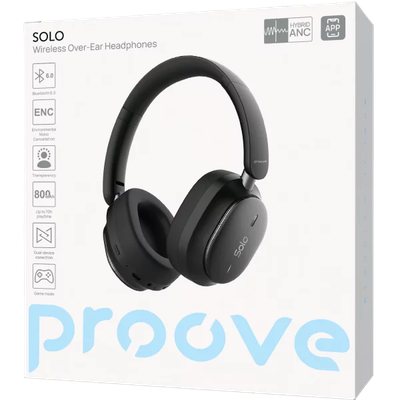 Kufje wireless Proove Solo, ANC, me aplikacion, të zeza