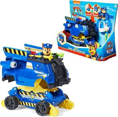 Lodër makinë policie Paw Patrol Chase Rise and Rescue, set me figura, që shndërrohet, blu