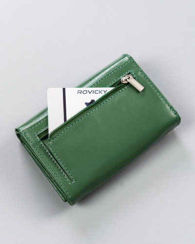 Портфељ за жени Cavaldi Classic, природна кожа, RFID, зелен