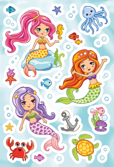 Stickers Herma Magic Little Mermaid Transpuffy, 27 copë, shumëngjyrëshe