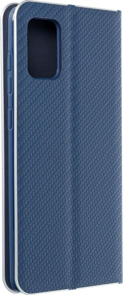 Калеф за книга Vennus Carbon за Samsung Galaxy A71, со функција држач, сина боја